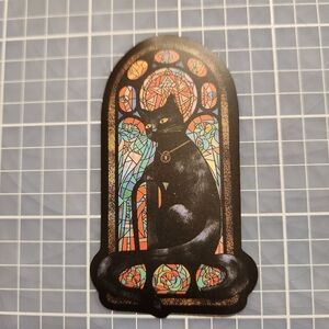 10/$10 Sticker Stained Glass Black Cat Theme Wicca Witchy Goth